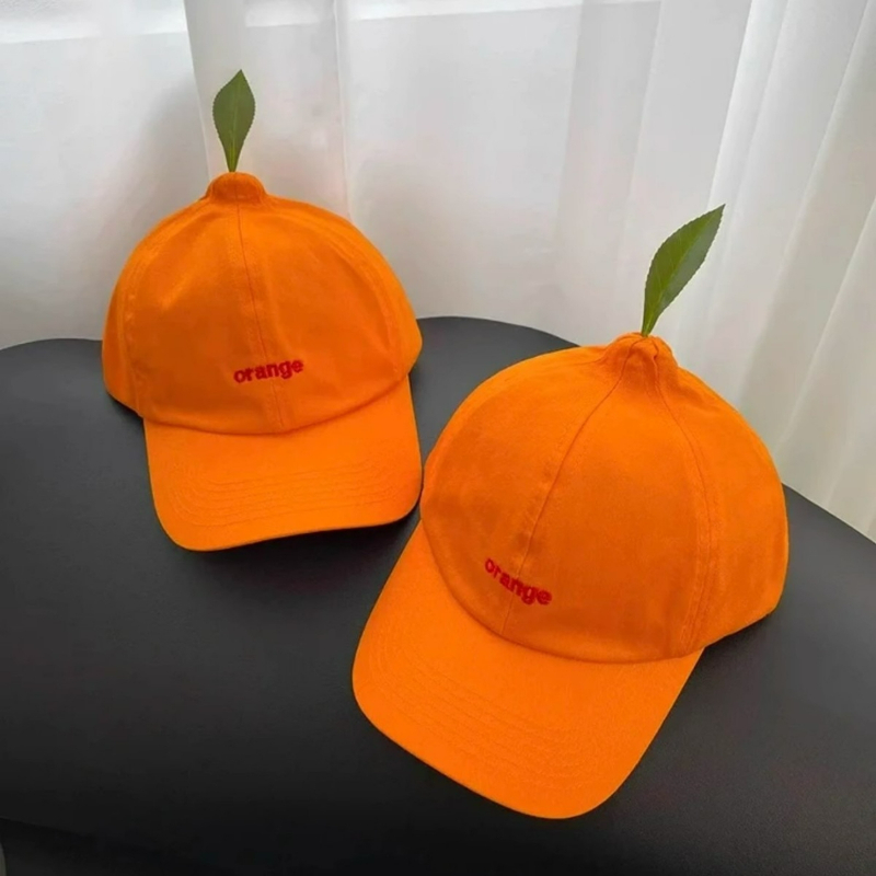 Men Shoes Models - Cartoon Orange Unisex-Kappe, lässige, einfarbige Baseballkappe,