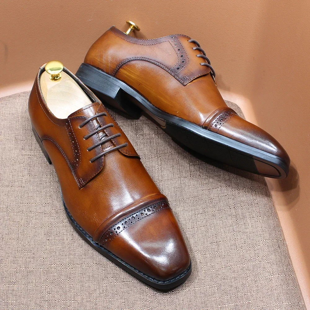 Men'S Shoes Smart - Robuste Oxfords mit Kappe und Schnürung