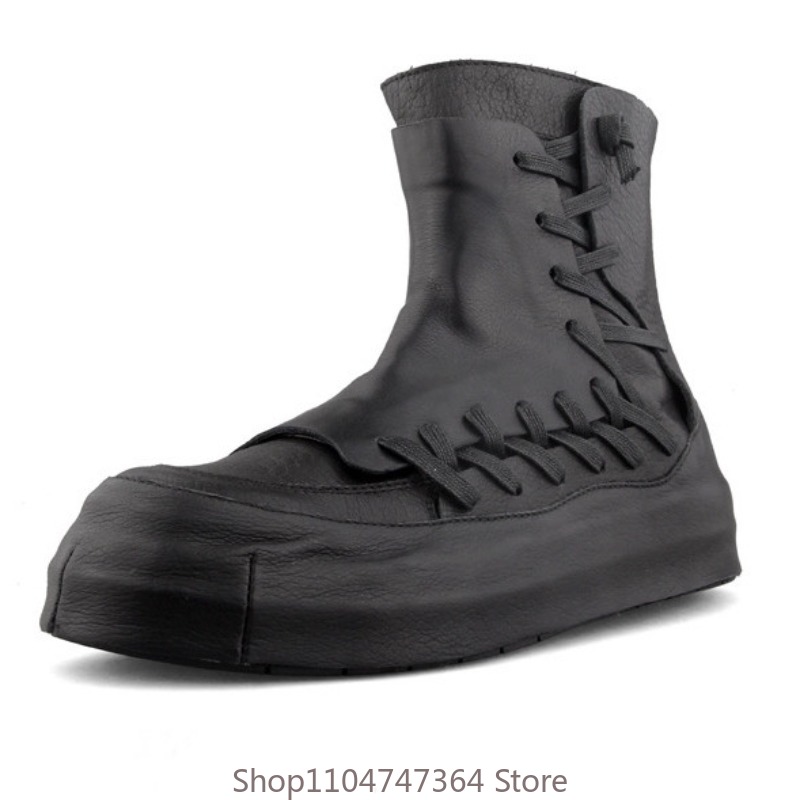 Men'S Shoes Hey Dude - Retro-Design Echtleder Casual Stiefeletten Herren Dicksohlige