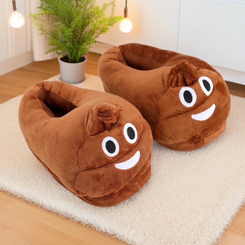 Men Shoes Models - Lustige Poop-Emoji-Plüsch-Hausschuhe, warme, gemütliche, rutschfeste Indoor-Hausschuhe