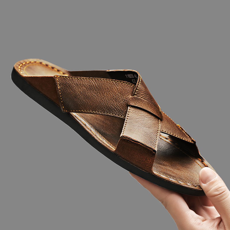 Men'S Shoes Hey Dude - Fashion Echtes Leder Männer Hausschuhe Sommer