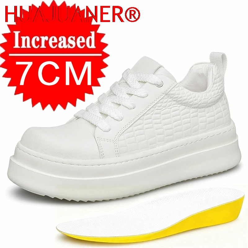Men'S Shoes With Height Increase - Herren-Leder-Elevator-Schuhe mit 7 cm versteckter Höhenerhöhung,