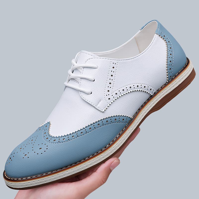 Men'S Shoes Hey Dude - Herren-Schuhe, weiß, blau, zweifarbig, Brogue-Oxford-Schuhe, zum
