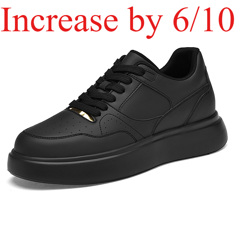 Men'S Shoes With Height Increase - Herren-Skate-Schuhe aus Kunstleder mit Schnürung, versteckter