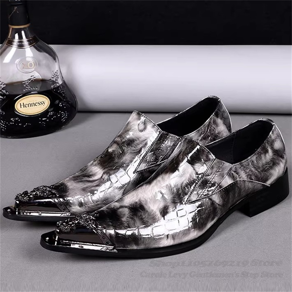 Men Shoes For Wedding - Metall Spitz Männer Casual Leder Schuhe