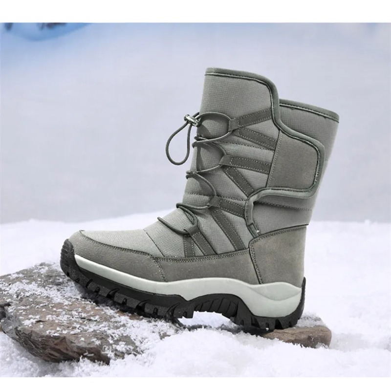 Hiking Boot Waterproof - Herren Warme Plüsch-Paar-Schneestiefel Outdoor Rutschfeste Wander-Arbeitsstiefel