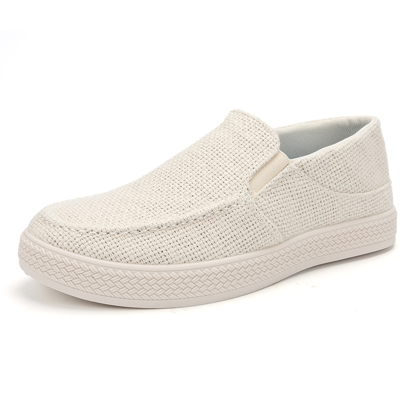 Men'S Shoes Popular - Herren Leinen Slip-On Loafer Atmungsaktives Gewebtes