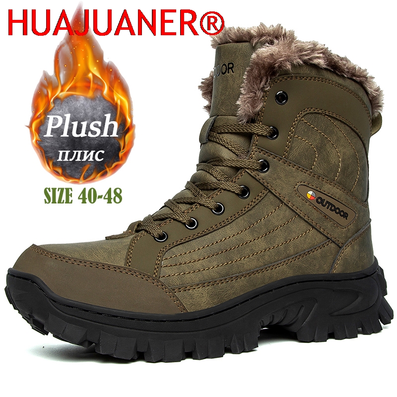 Hiking Boot Waterproof - Herren Winter Schneestiefel Plateau Plüsch Komfortable