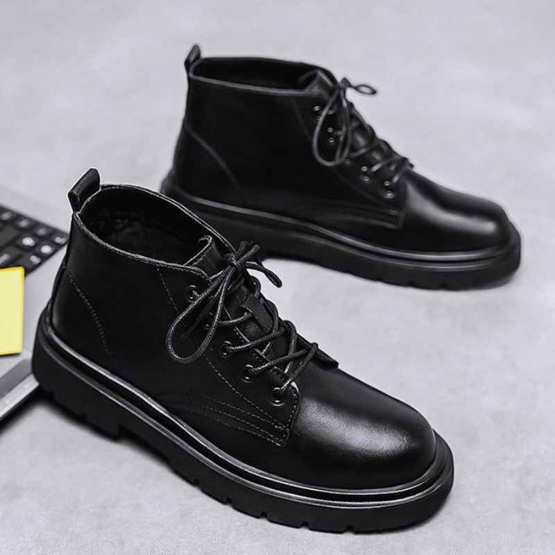 Leder Schwarz Männer High Top  – Men'S Shoes With Height Increase Bewertung und Preis