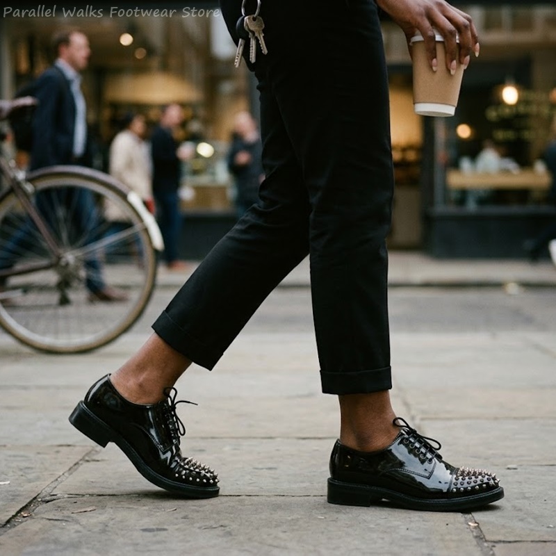 Lackleder-Schnürschuhe mit Met – Men Shoes For Wedding Bewertung und Preis